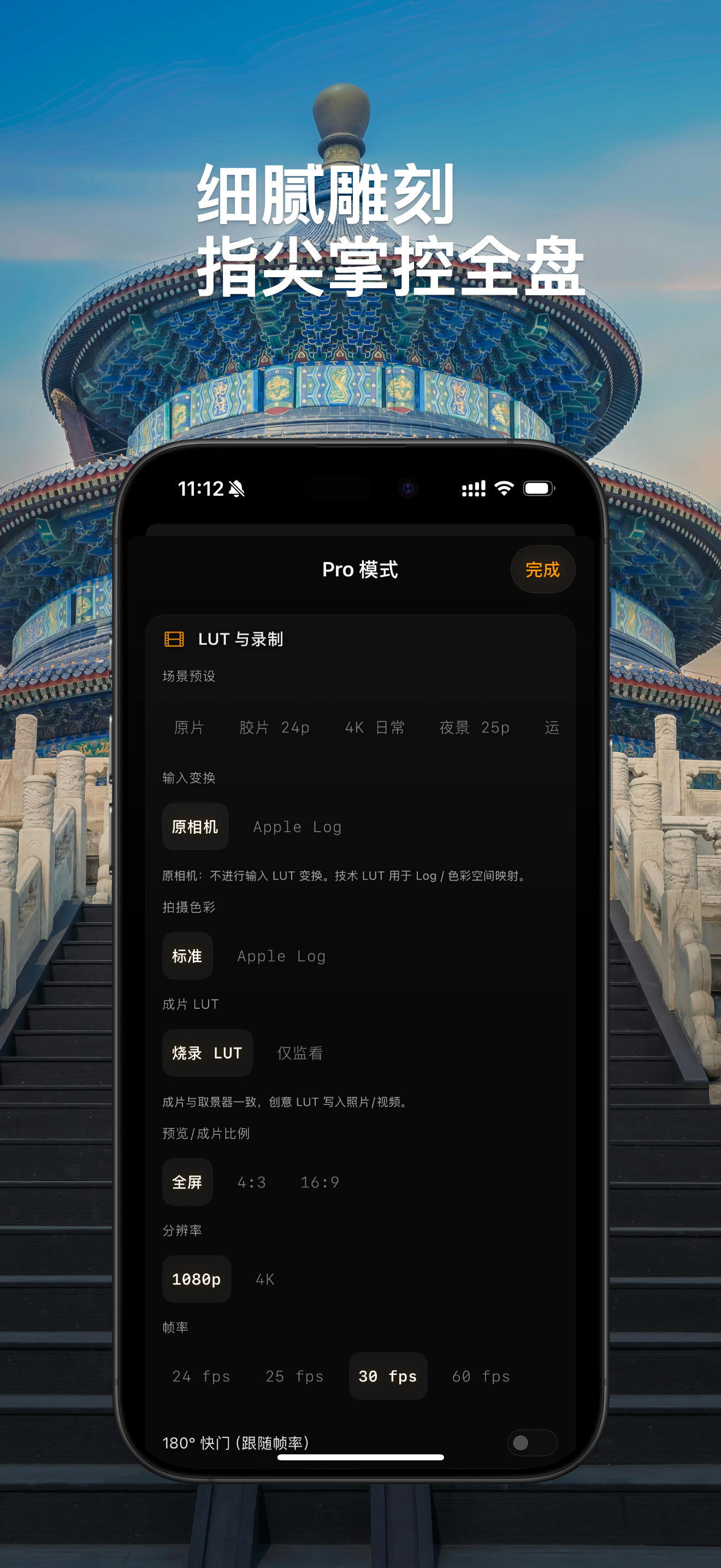 AeroLUT 手动专业控制界面